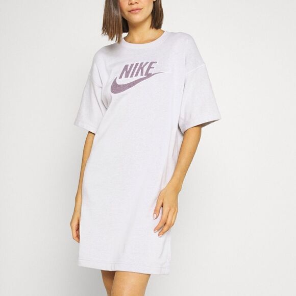 Nike Sportswear NSW Fleece Dress Platinum Gray New - Picture 1 of 14